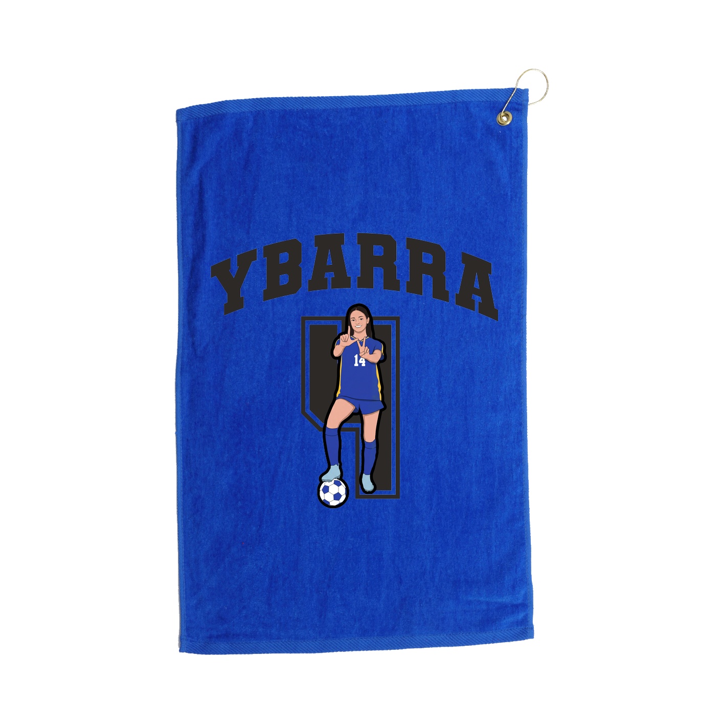 Golf Towel — Number in Royal