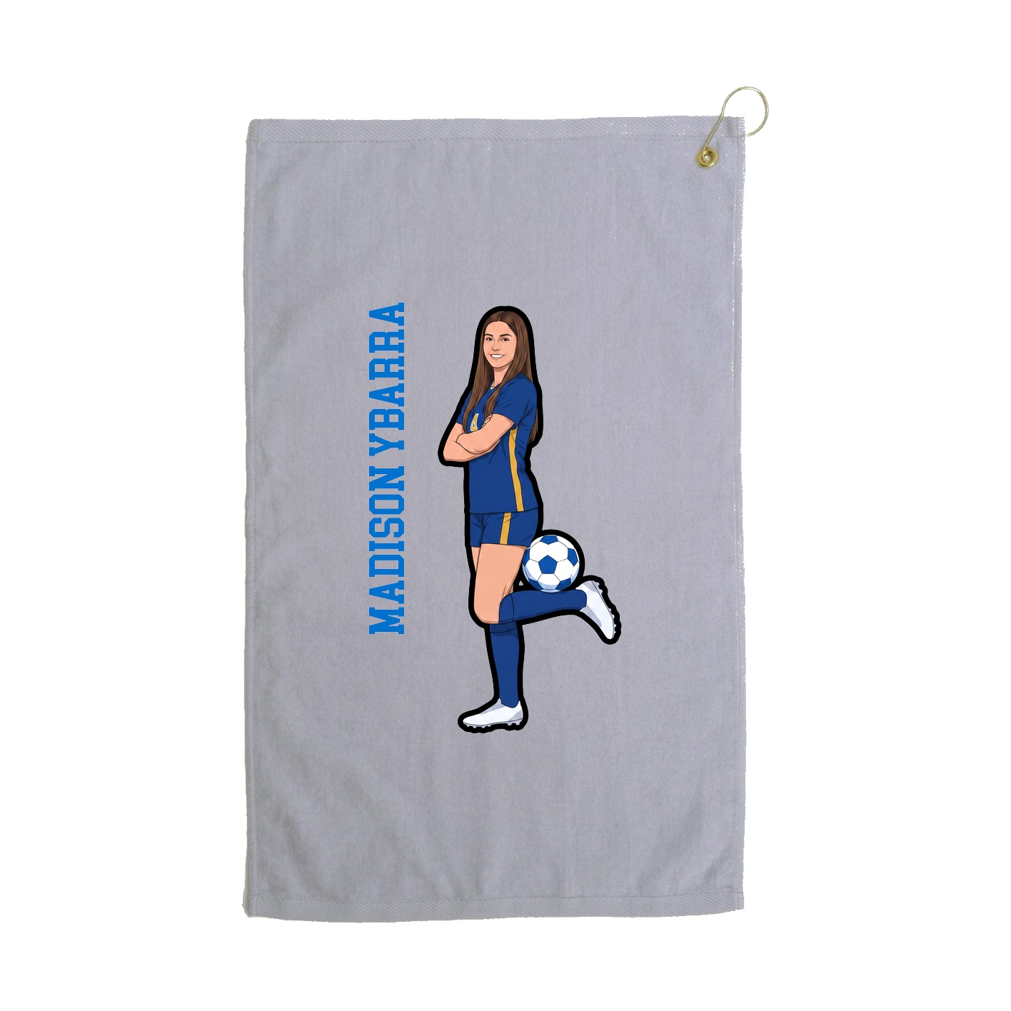 Golf Towel — Name Vertical in Grey