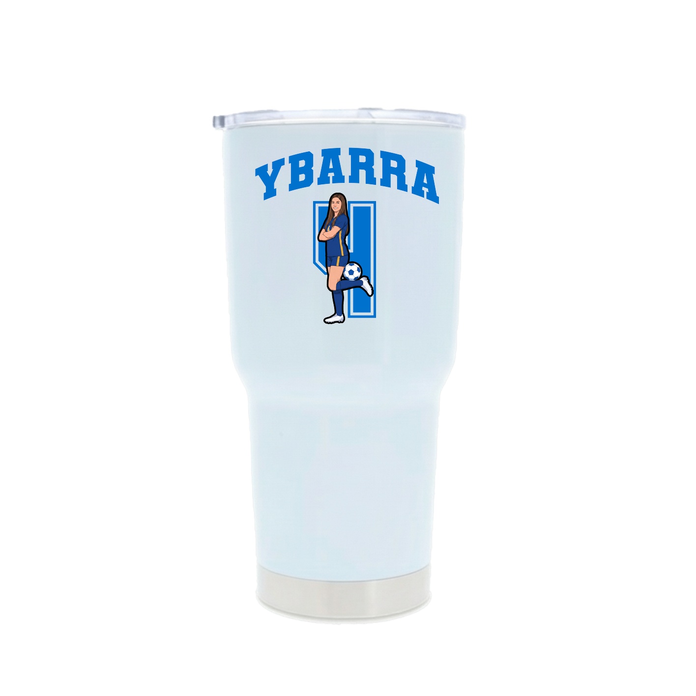 30oz Stainless Steel Tumbler — Number in White