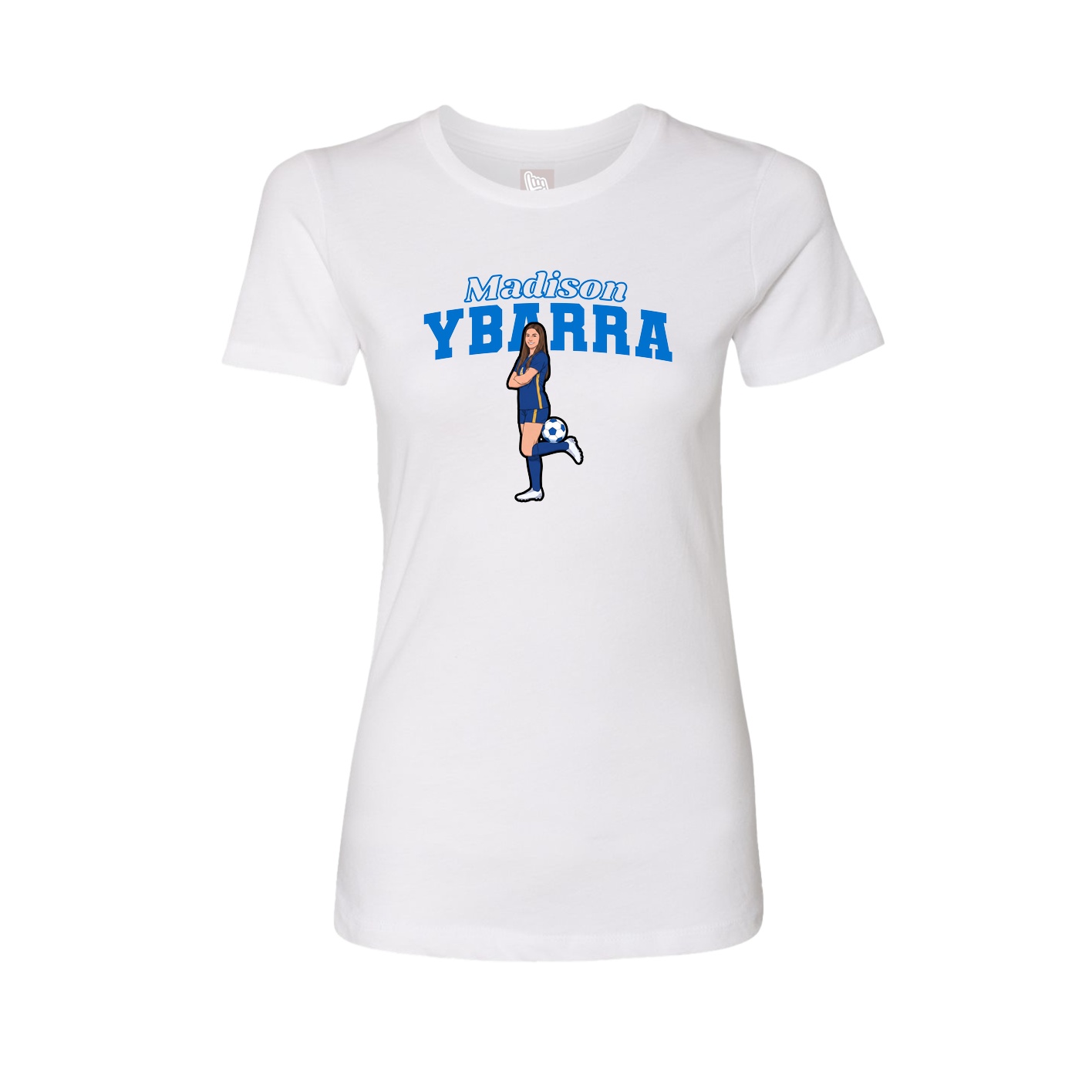 Fitted Women's Tee — Name Arch in White