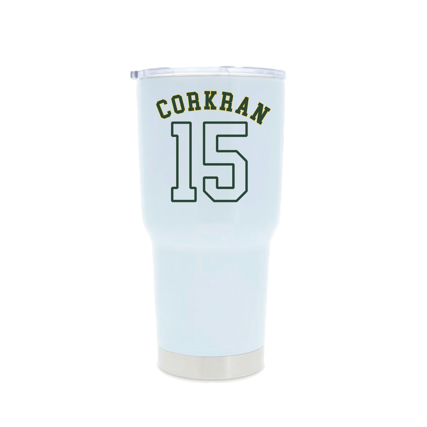 30oz Stainless Steel Tumbler — Shirsey Arch in White