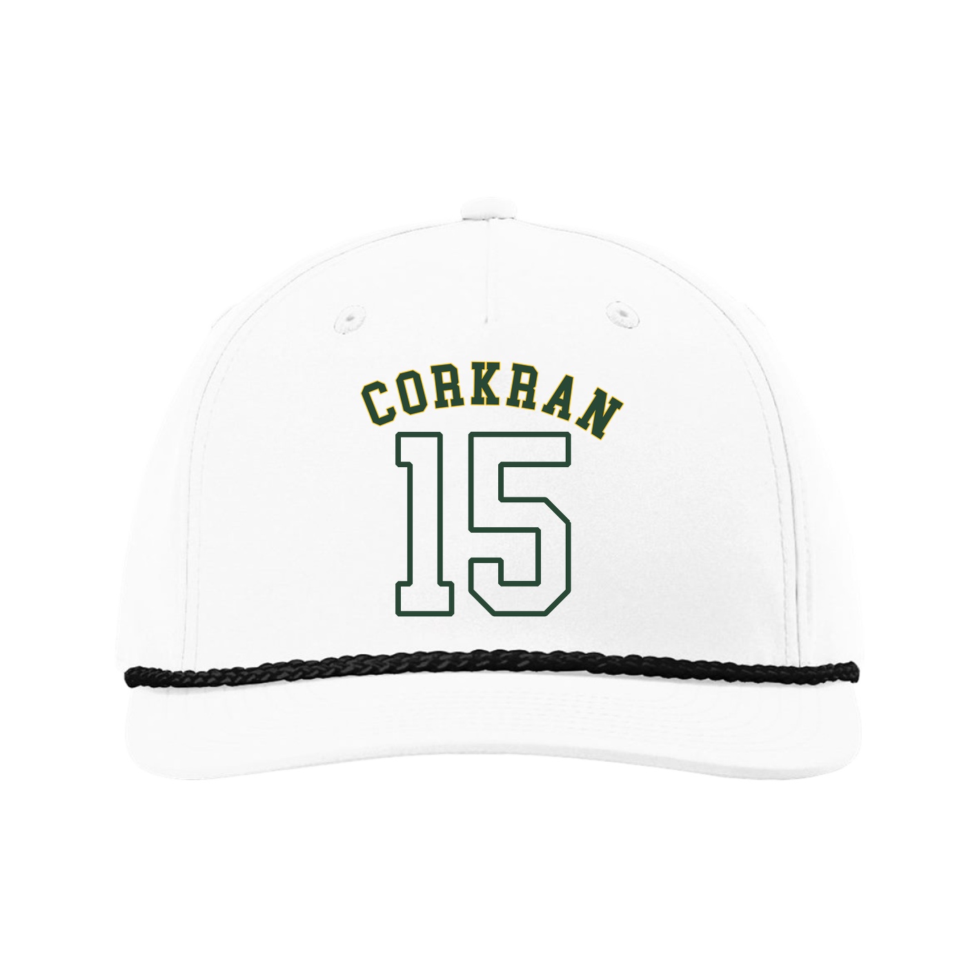 Five-Panel Classic Rope Cap — Shirsey Arch in White