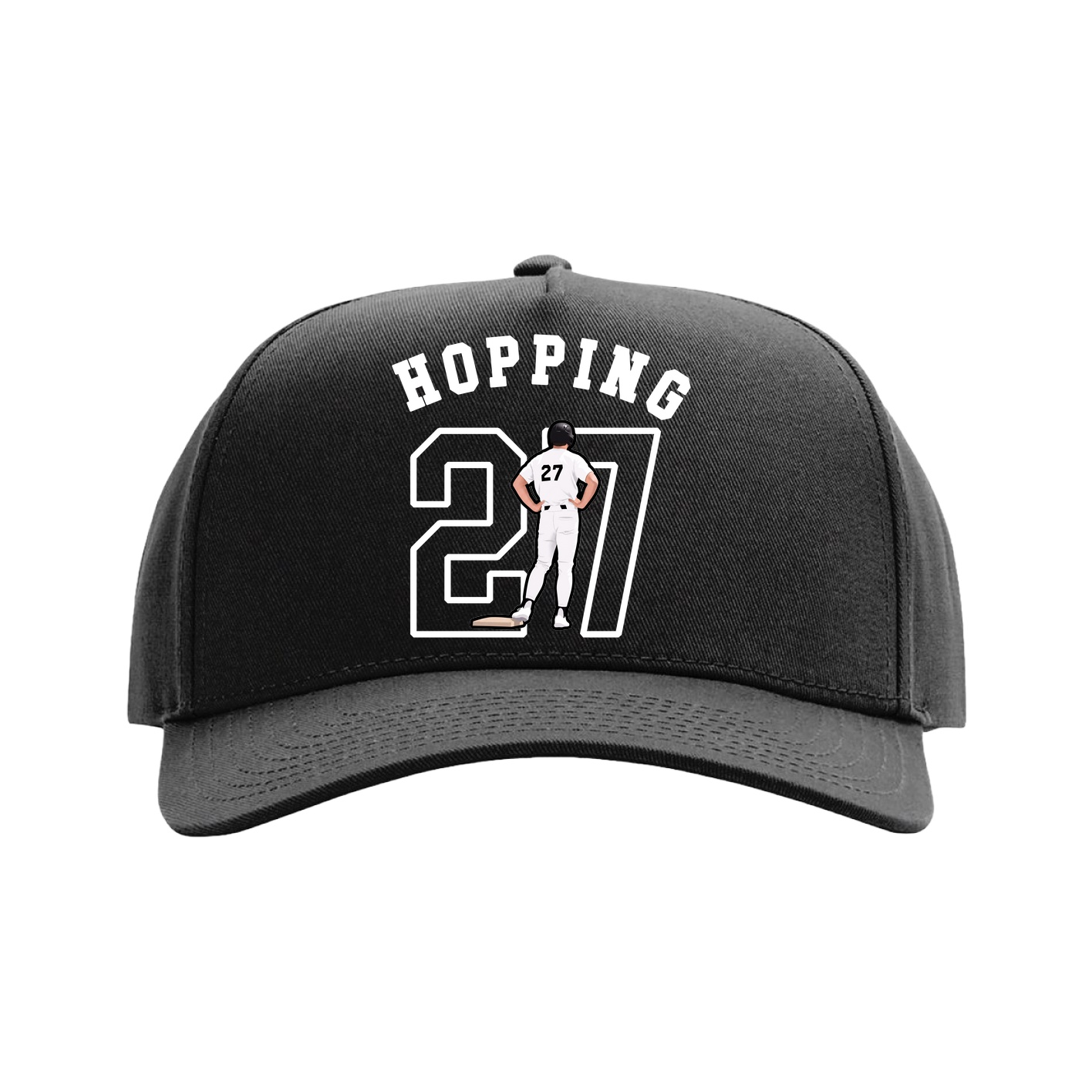 Full Fabric Five-Panel Champ Cap — Shirsey Arch in Black