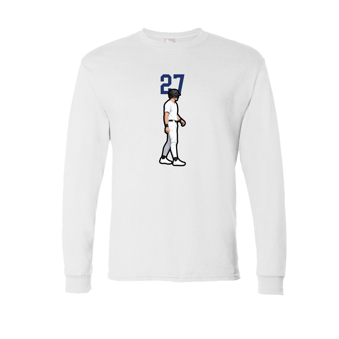 Long Sleeve Tee — Number Top in White
