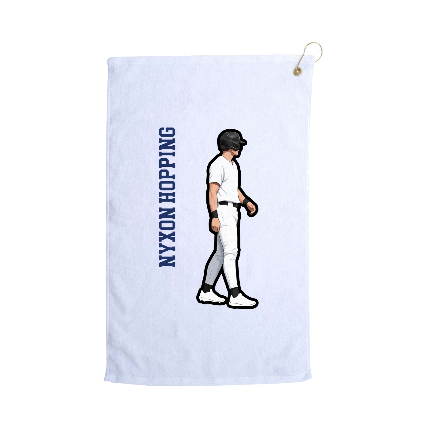 Golf Towel — Name Vertical in White
