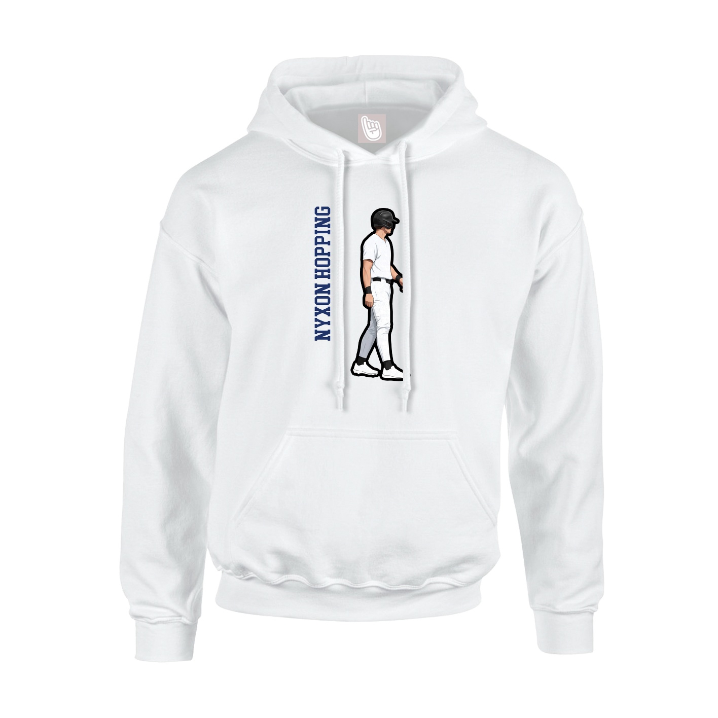 Youth Hoodie — Name Vertical in White