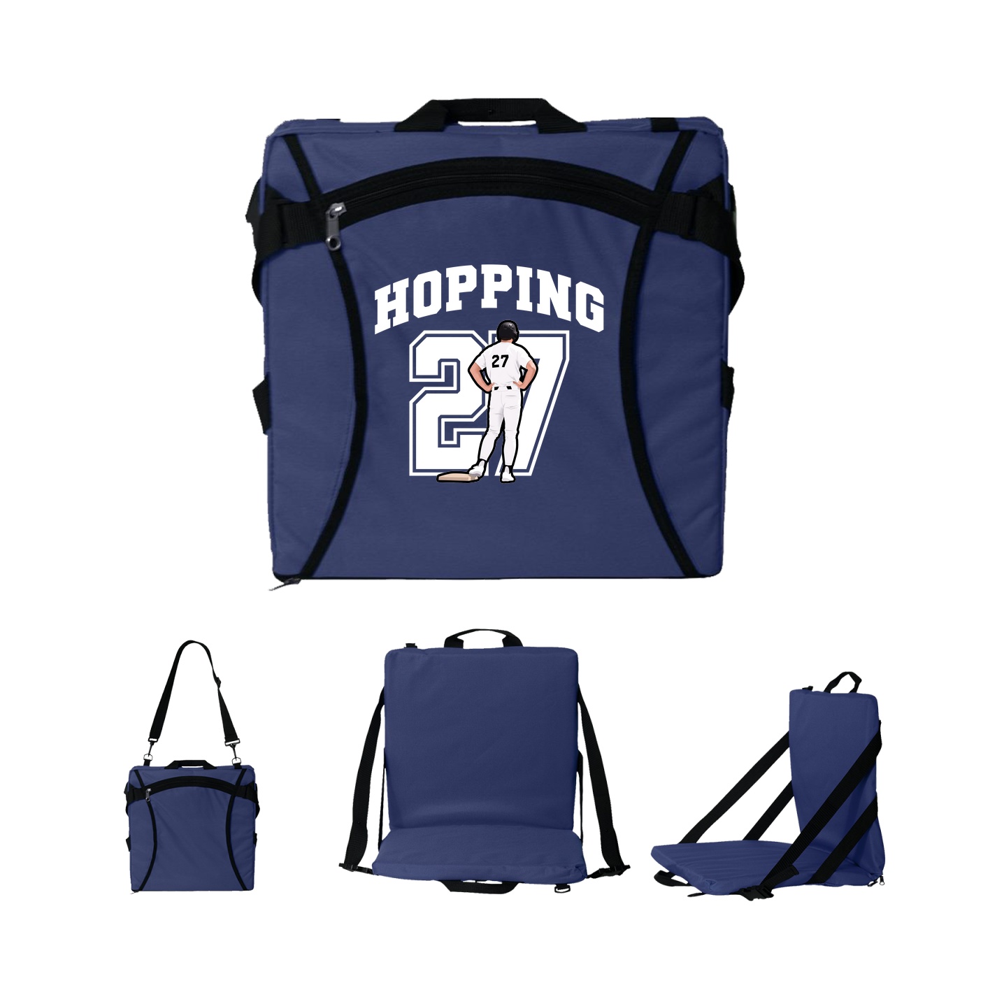 Folding Stadium Seat — Number in Navy