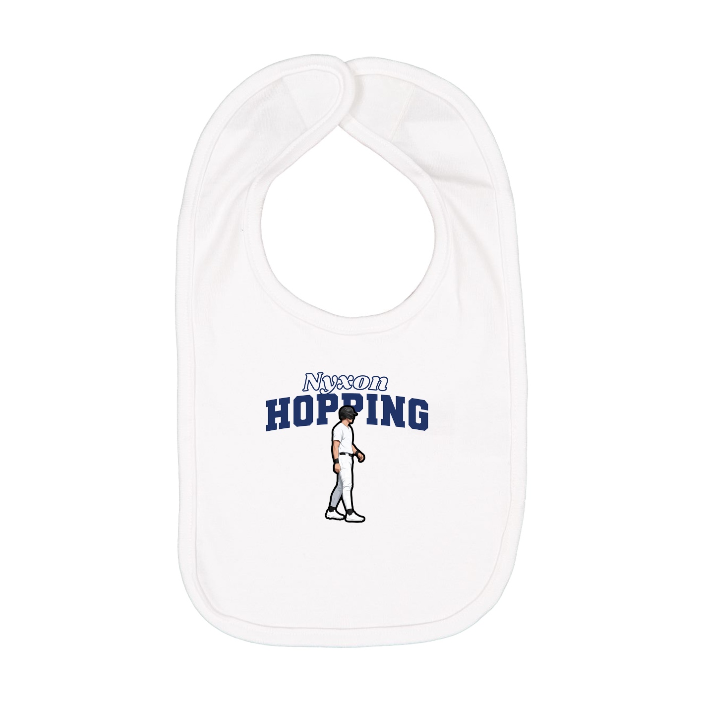 Infant Bib — Name Arch in White