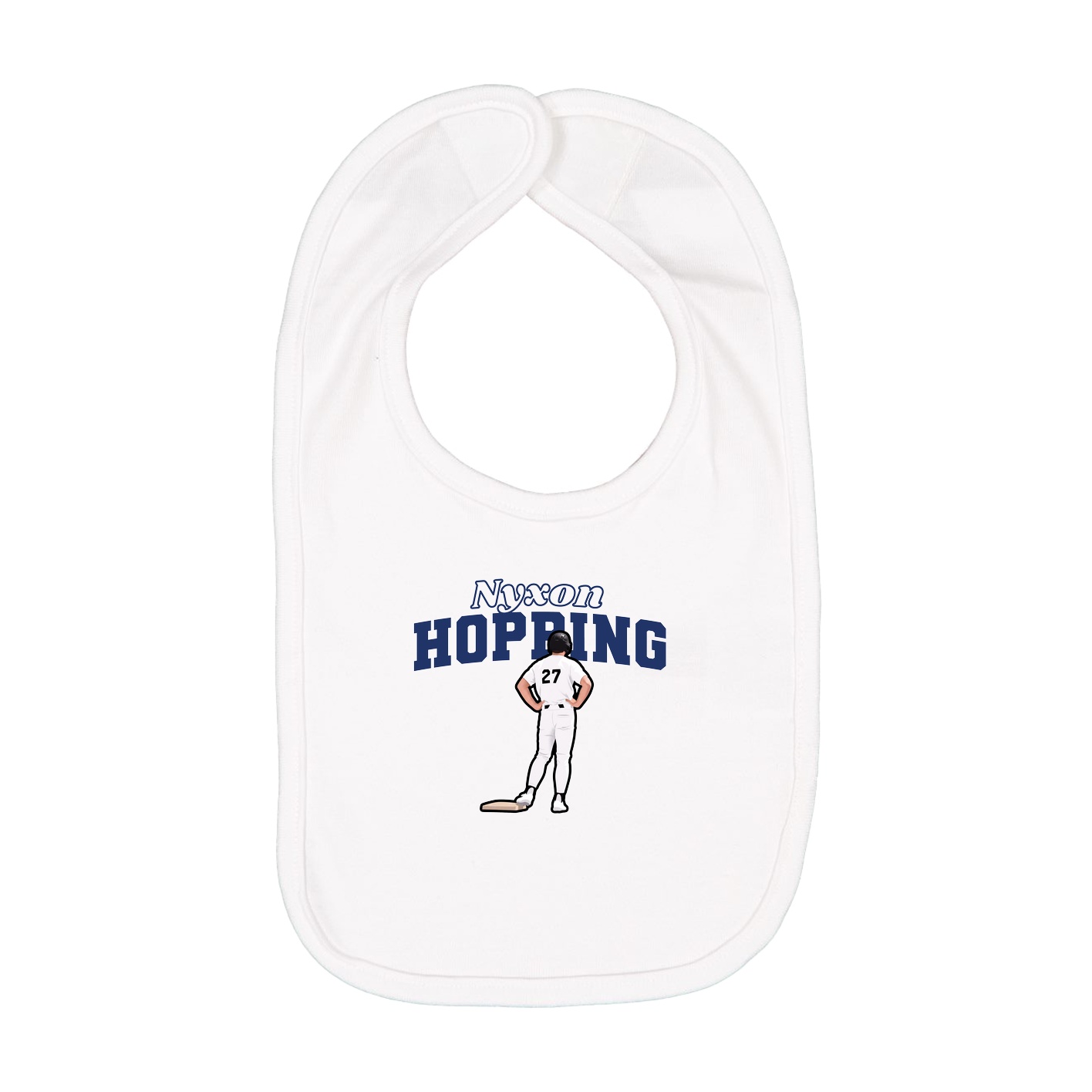 Infant Bib — Name Arch in White