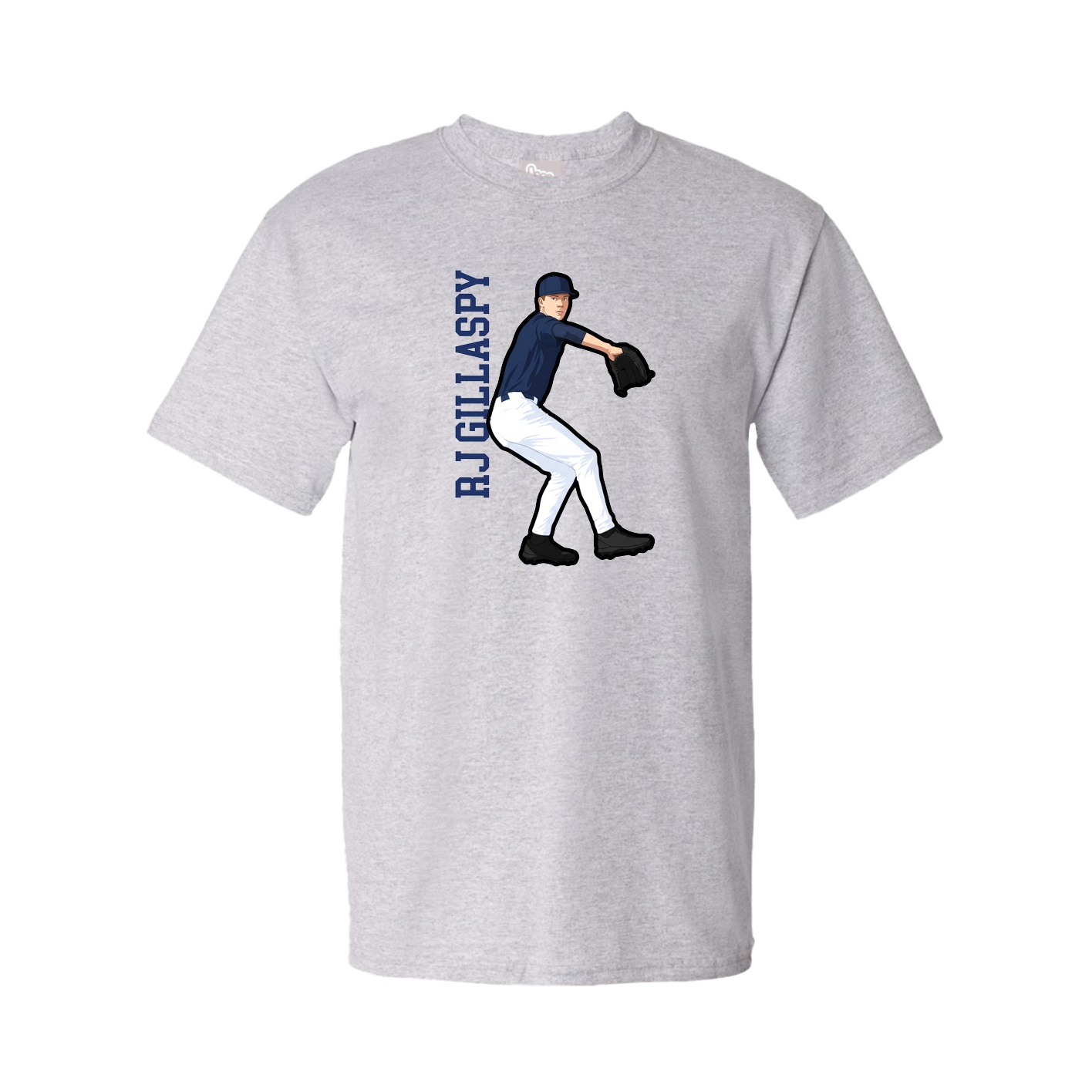 Tee — Name Vertical in Grey