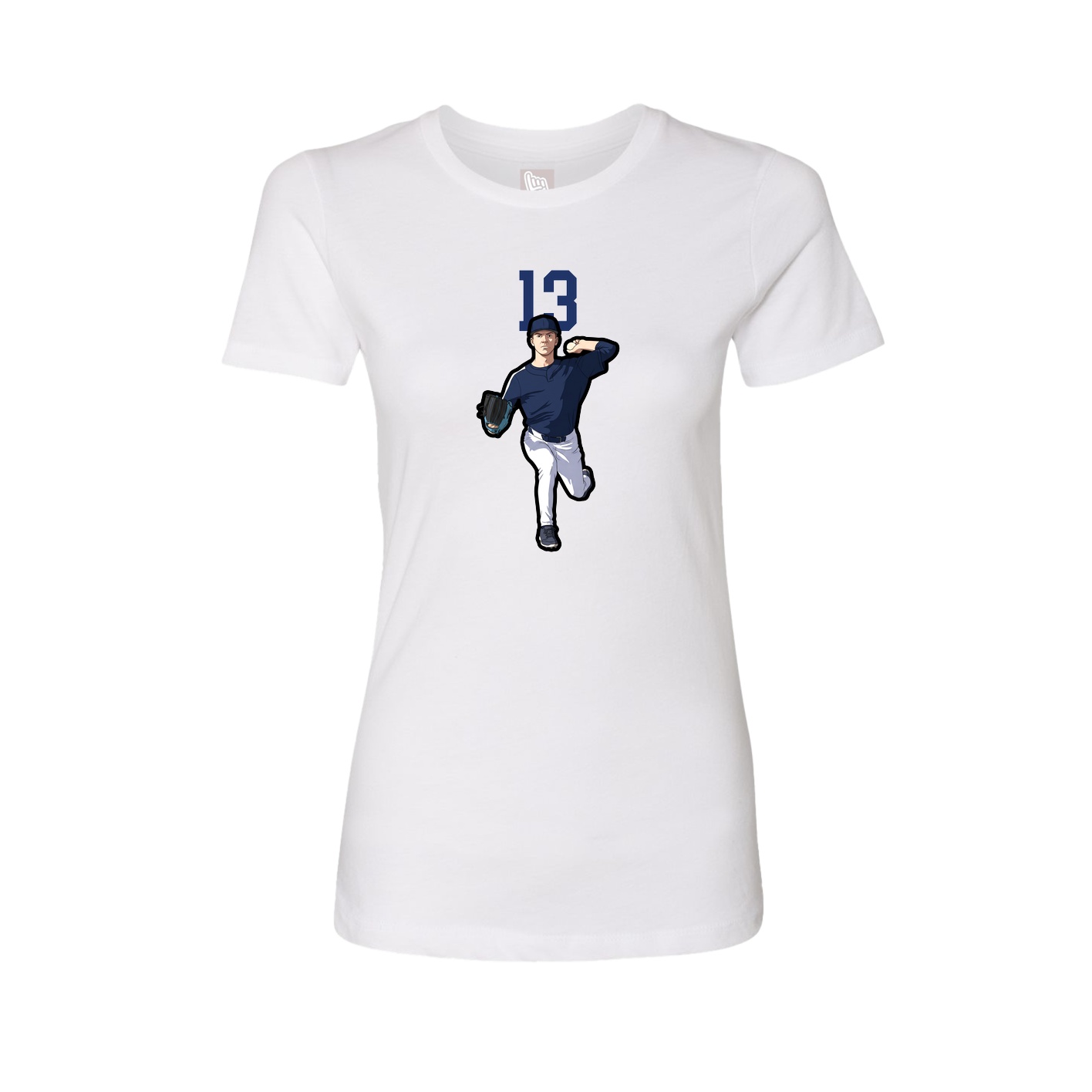 Fitted Women's Tee — Number Top in White