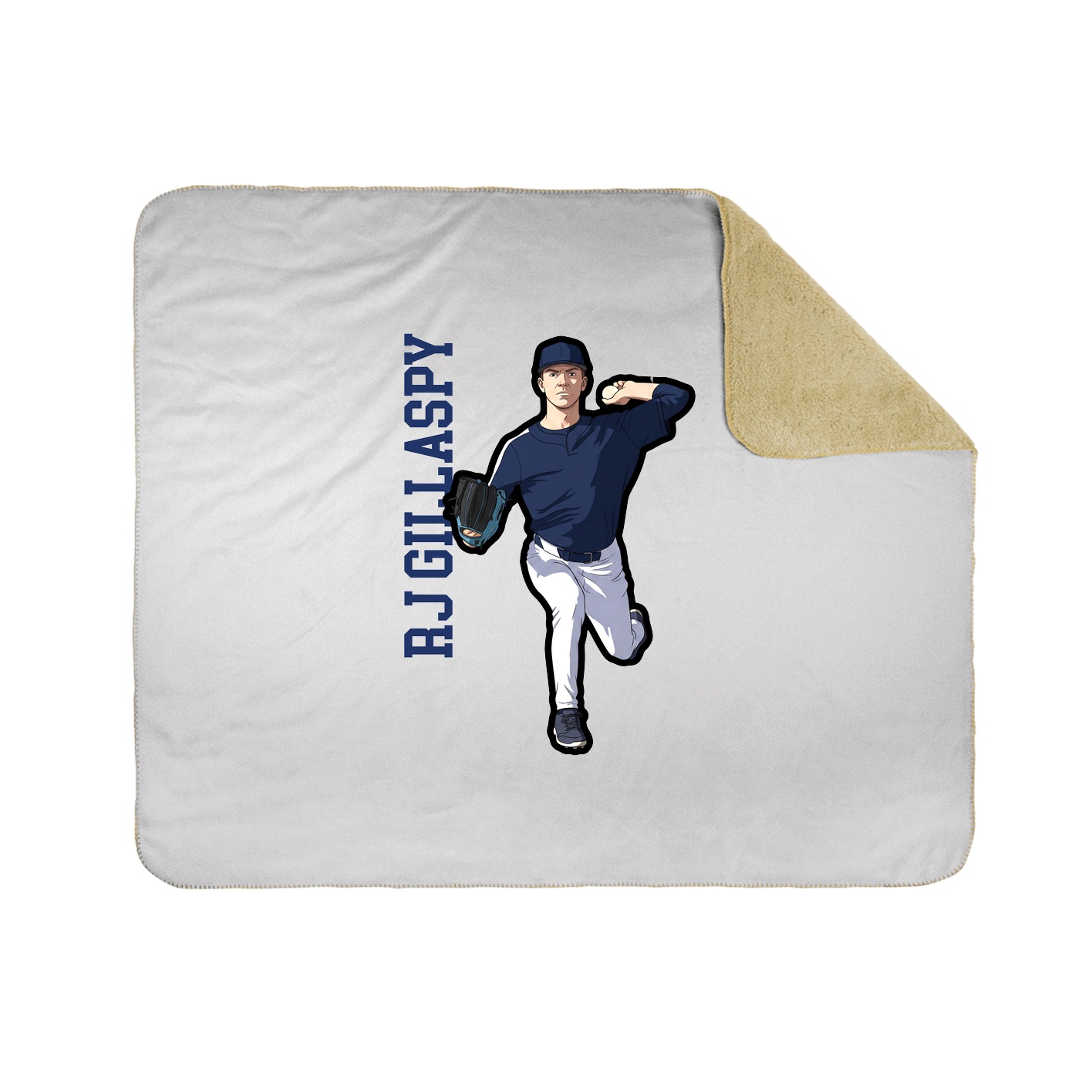 Throw Blanket — Name Vertical in White