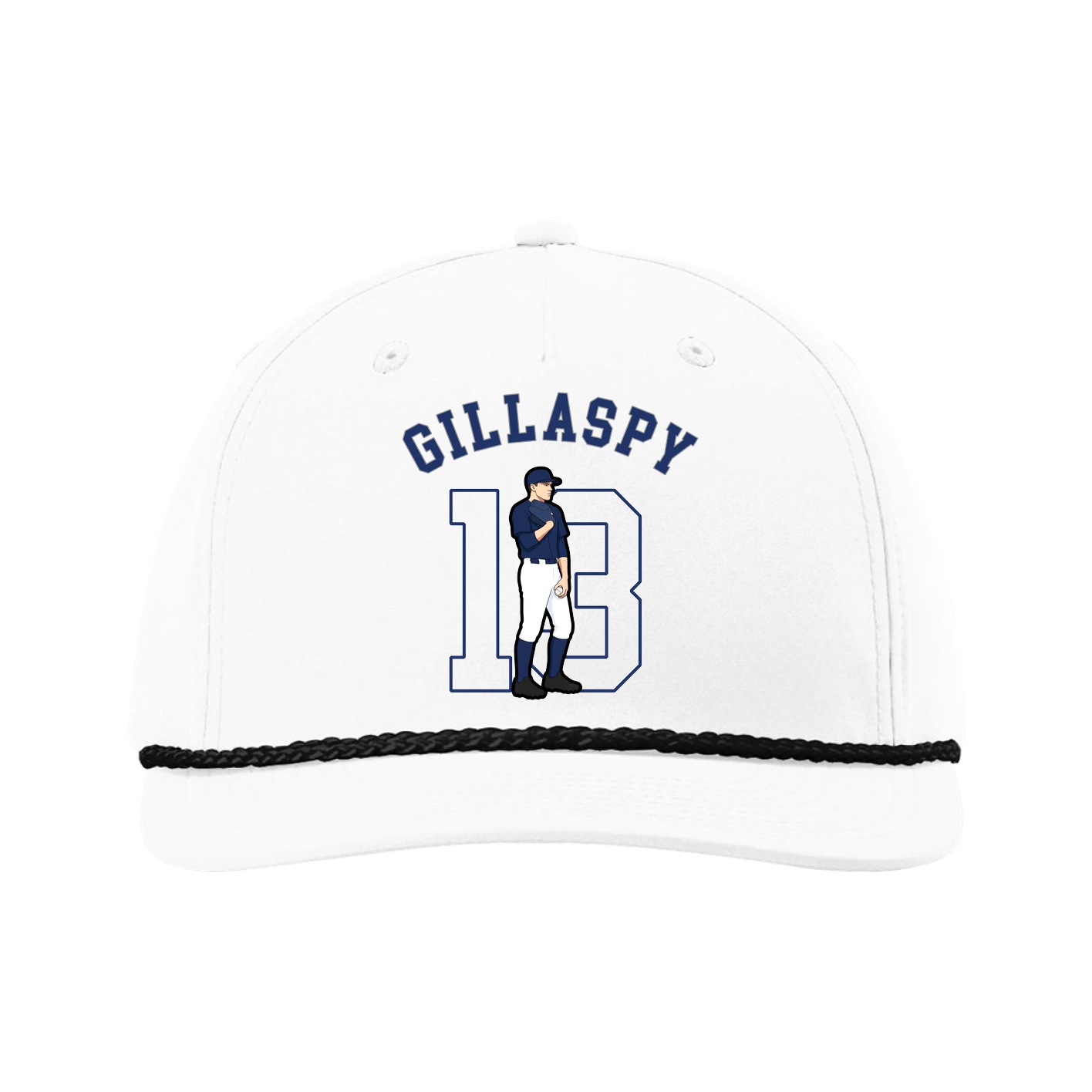 Five-Panel Classic Rope Cap — Shirsey Arch in White
