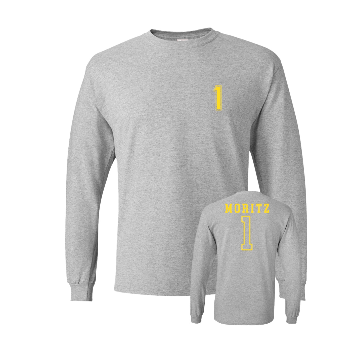 Long Sleeve Tee — Chest Back in Grey