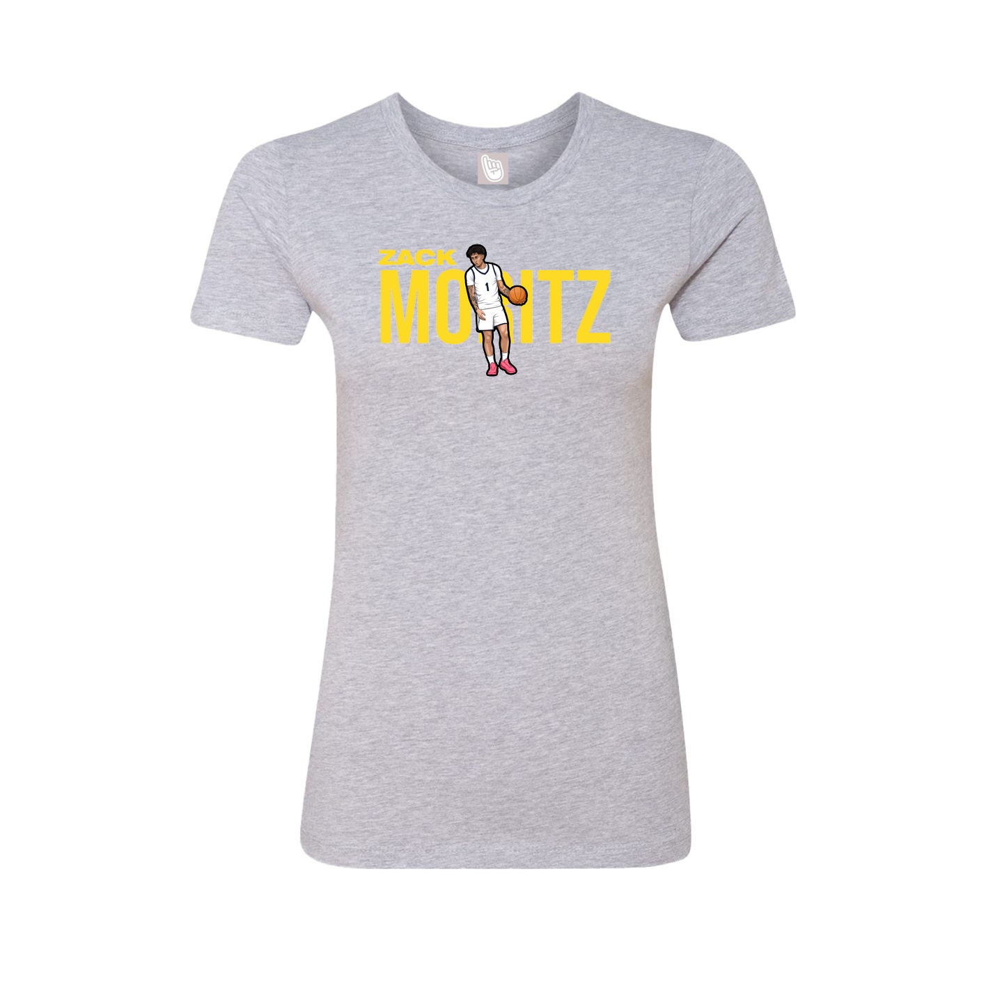 Fitted Women's Tee — Player Name in Grey