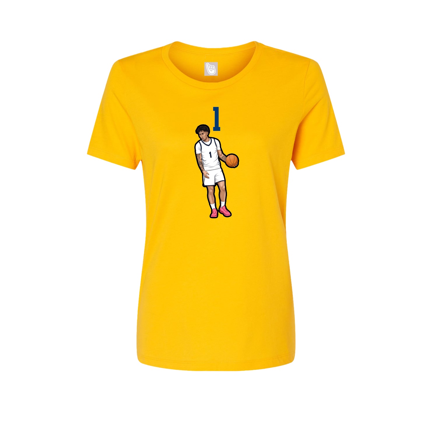 Fitted Women's Tee — Number Top in Gold