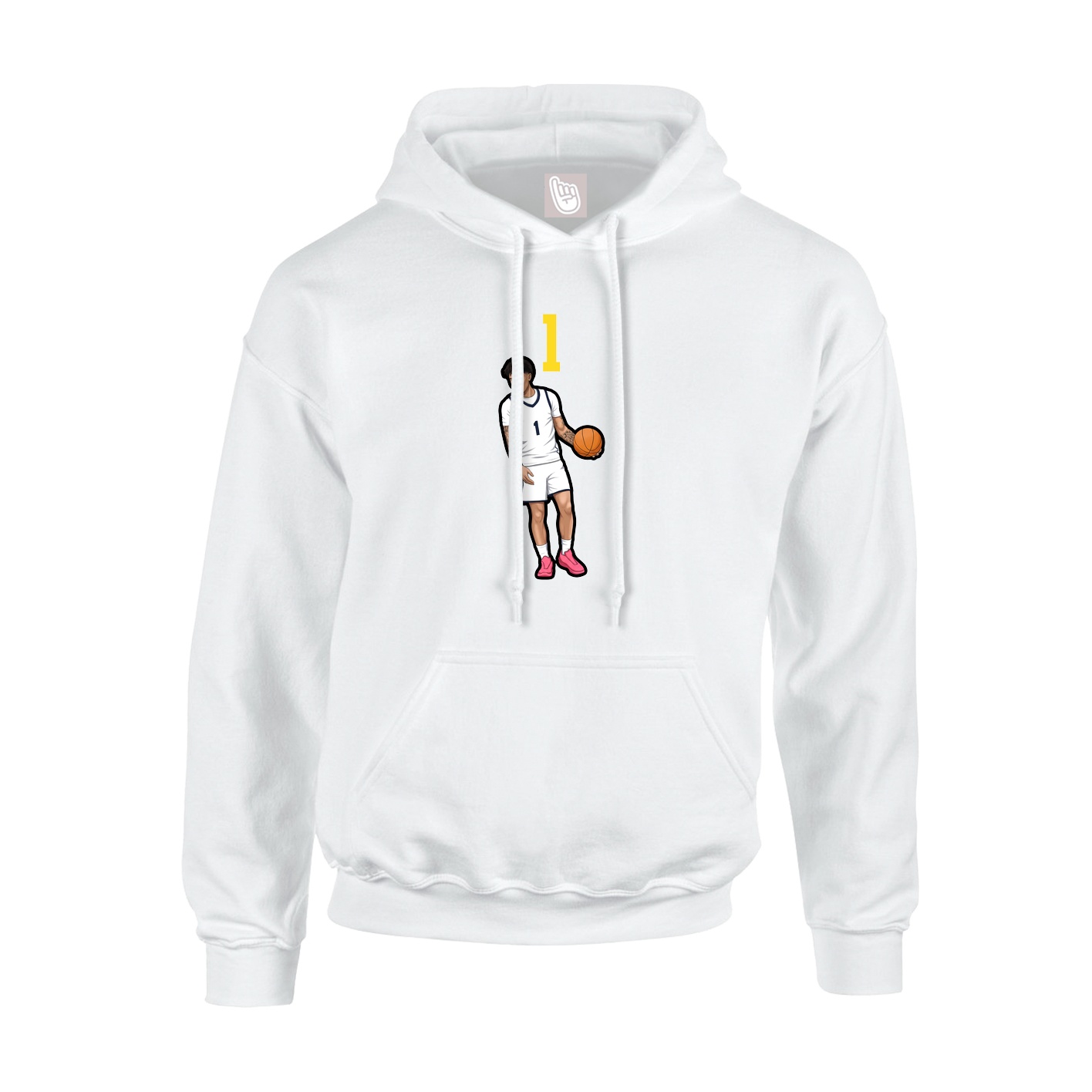Youth Hoodie — Number Top in White