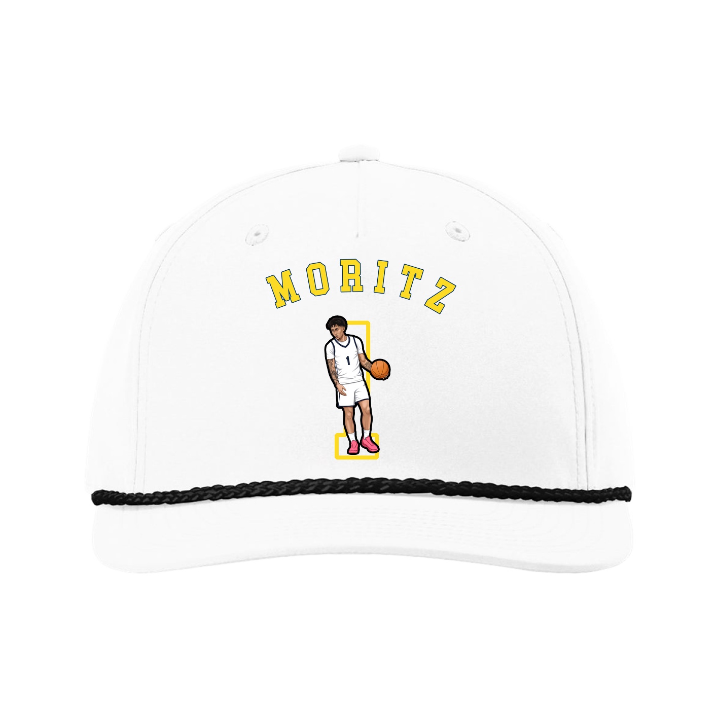 Five-Panel Classic Rope Cap — Shirsey Arch in White