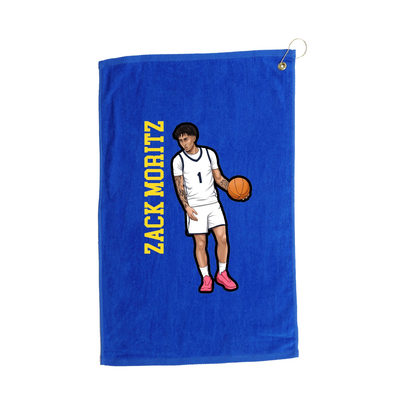 Golf Towel — Name Vertical in Royal