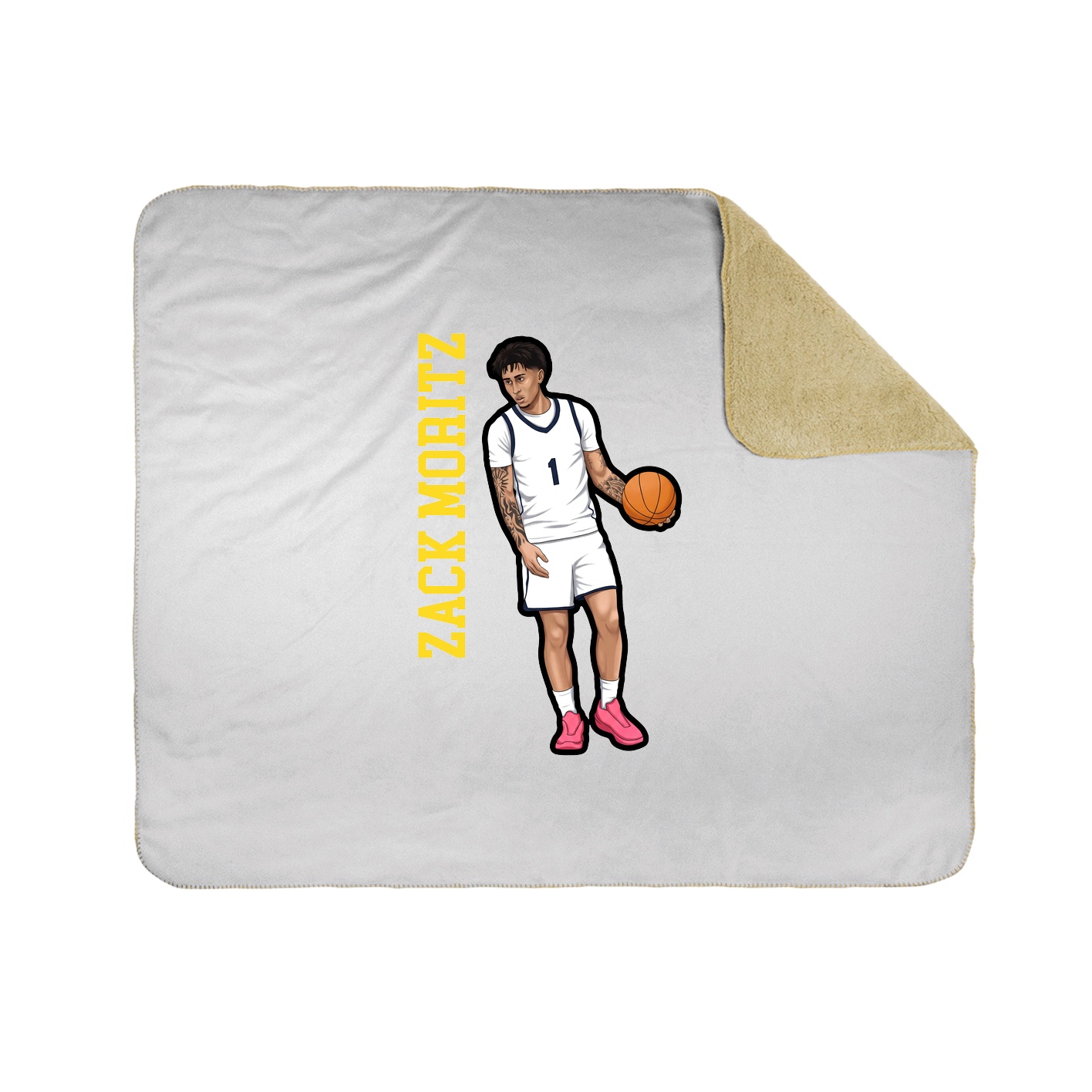 Throw Blanket — Name Vertical in White