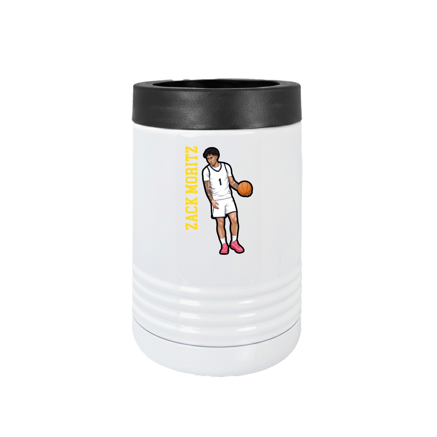 Beverage Holder — Name Vertical in White