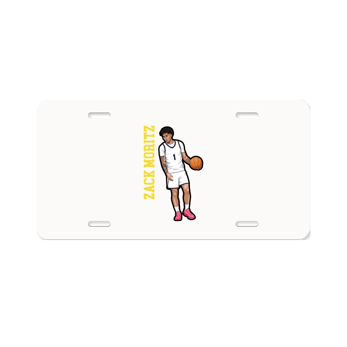 License Plate — Name Vertical in Classic