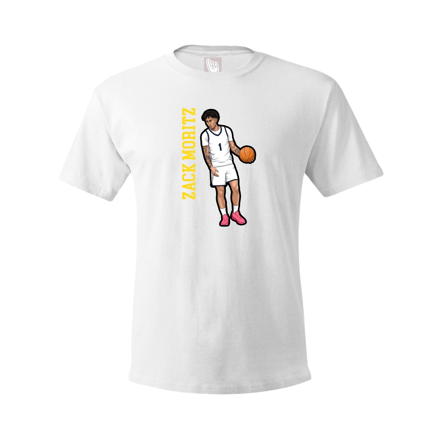 Youth Tee — Name Vertical in White