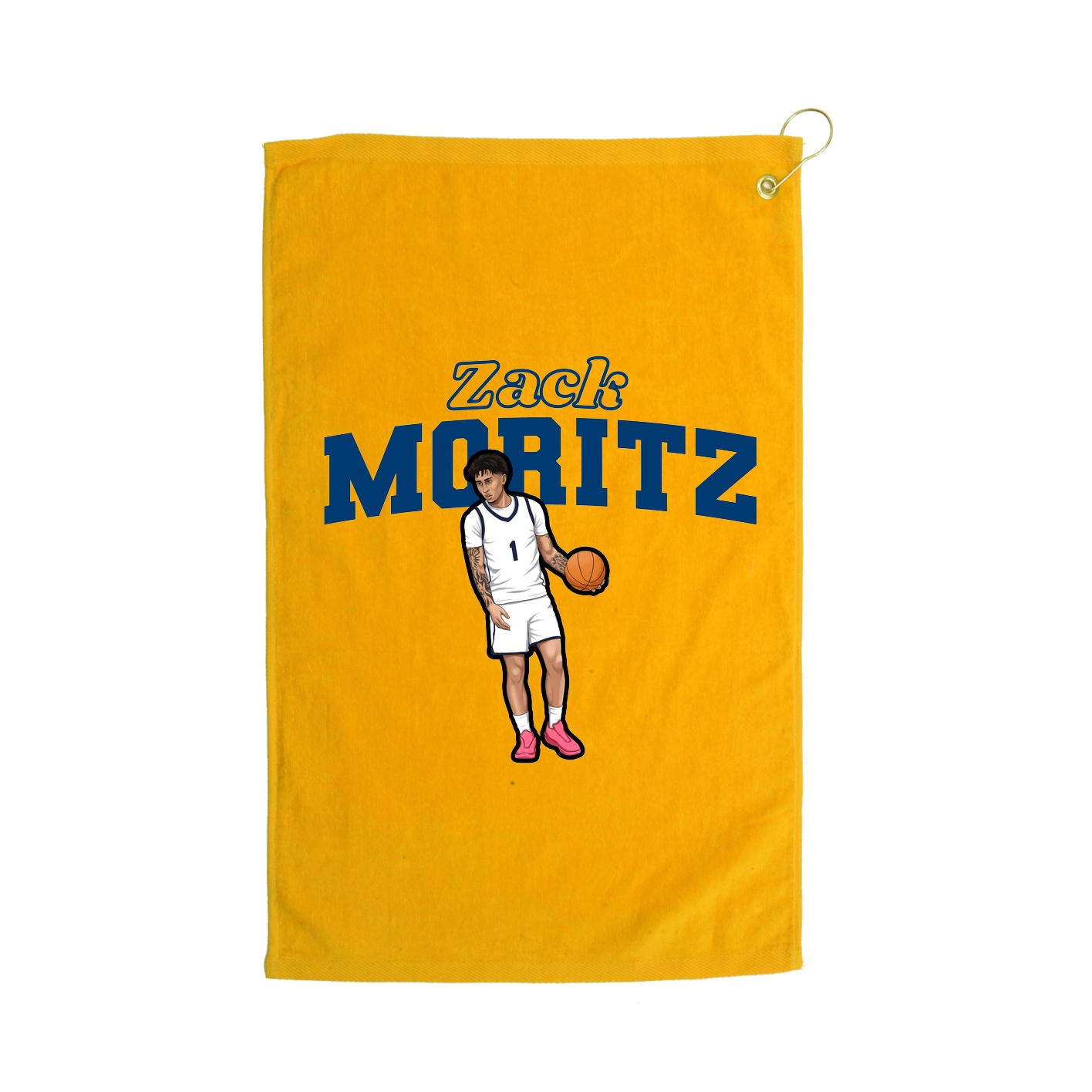 Golf Towel — Name Arch in Gold