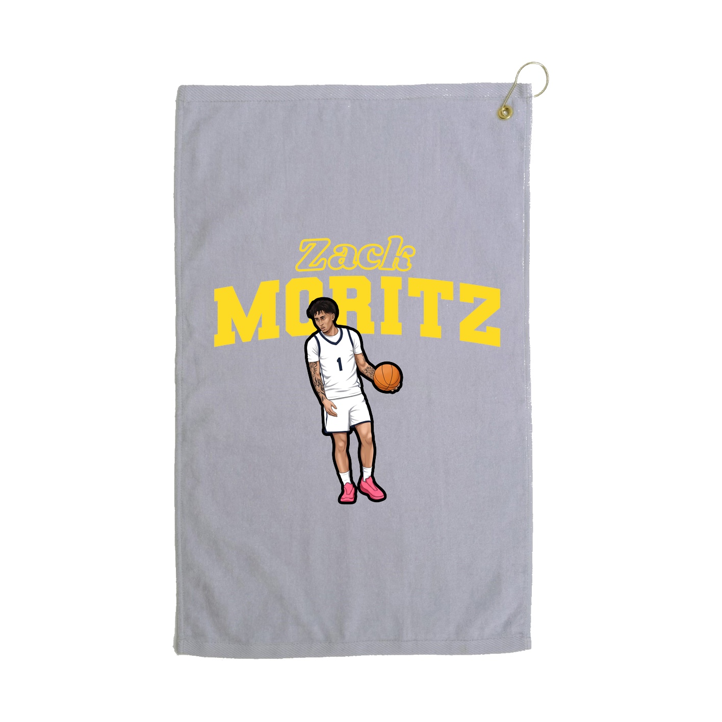 Golf Towel — Name Arch in Grey