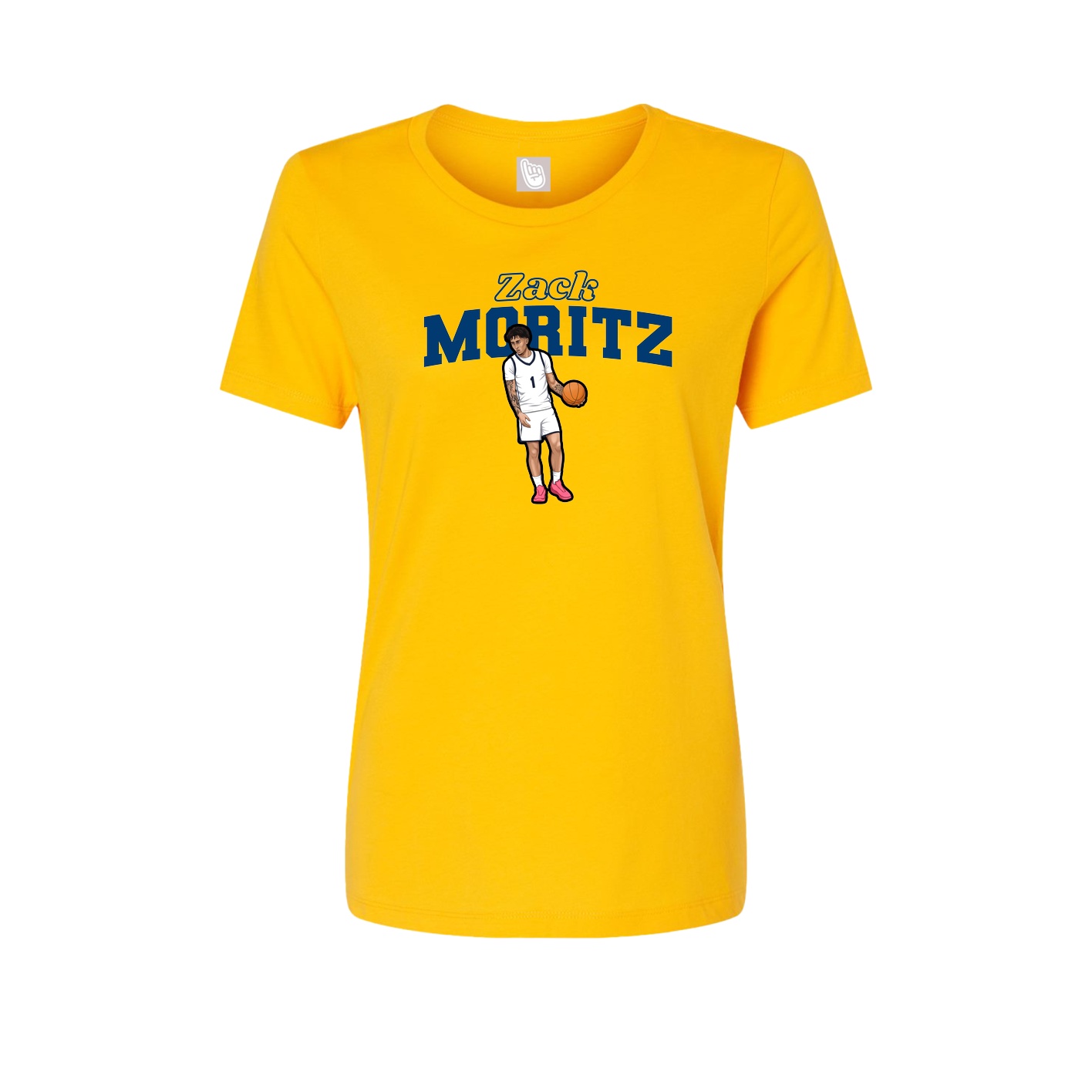 Fitted Women's Tee — Name Arch in Gold