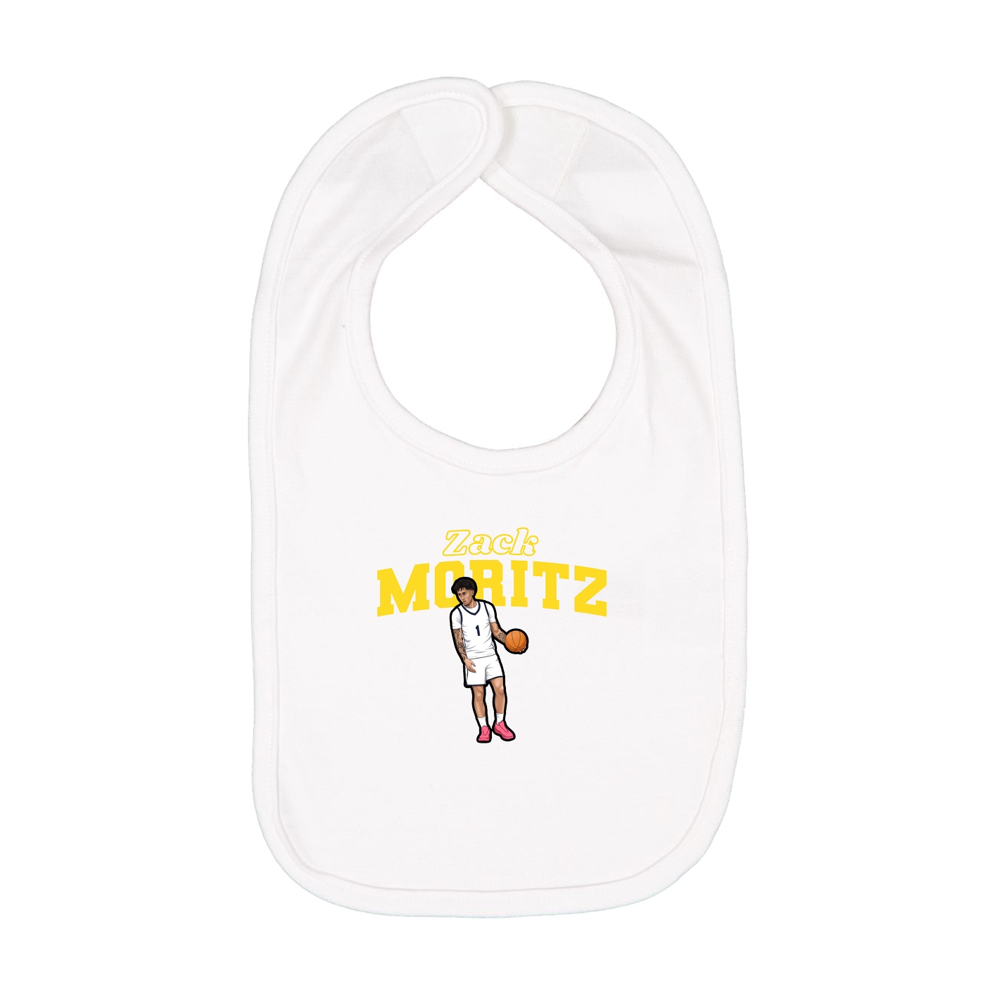 Infant Bib — Name Arch in White