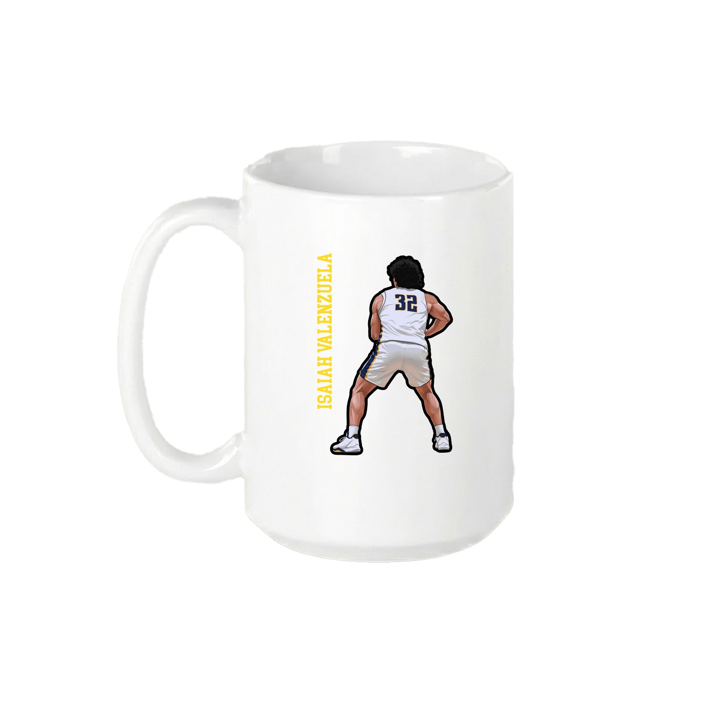 15oz Coffee Mug — Name Vertical in White