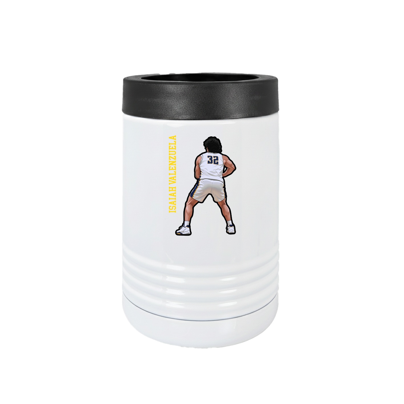 Beverage Holder — Name Vertical in White