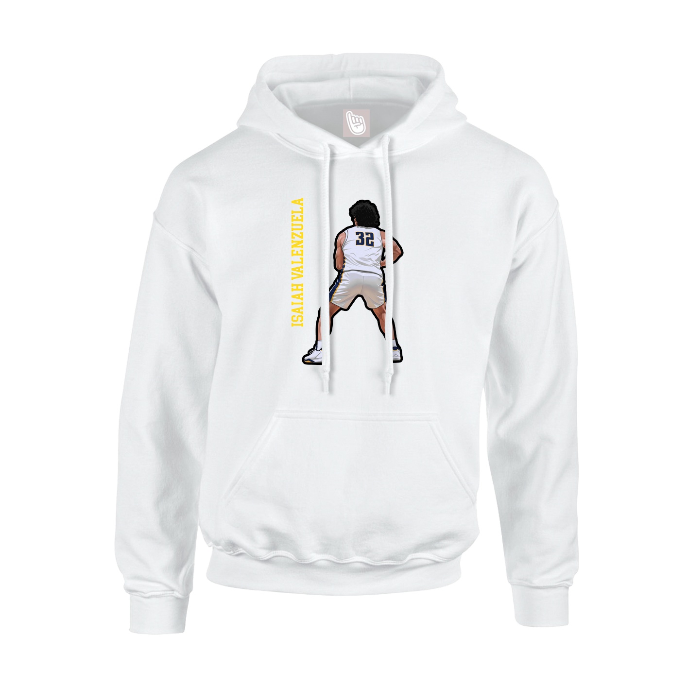 Youth Hoodie — Name Vertical in White