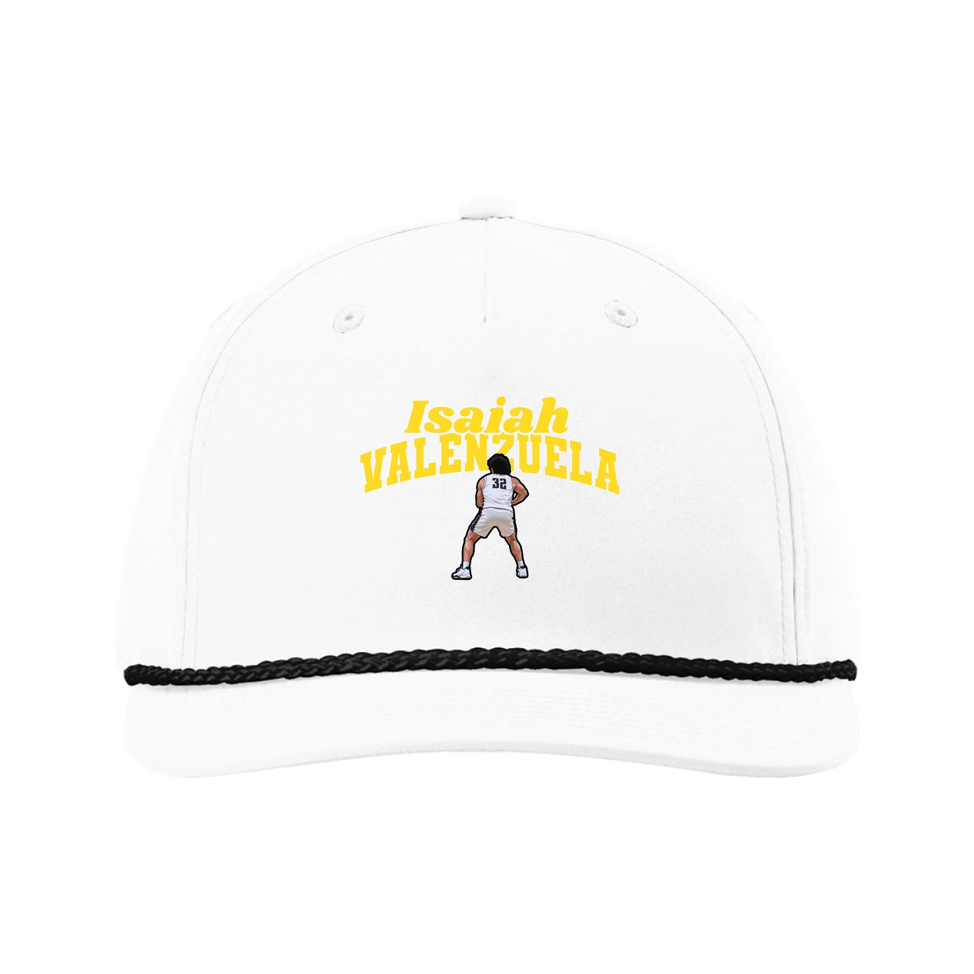 Five-Panel Classic Rope Cap — Signature Arch in White
