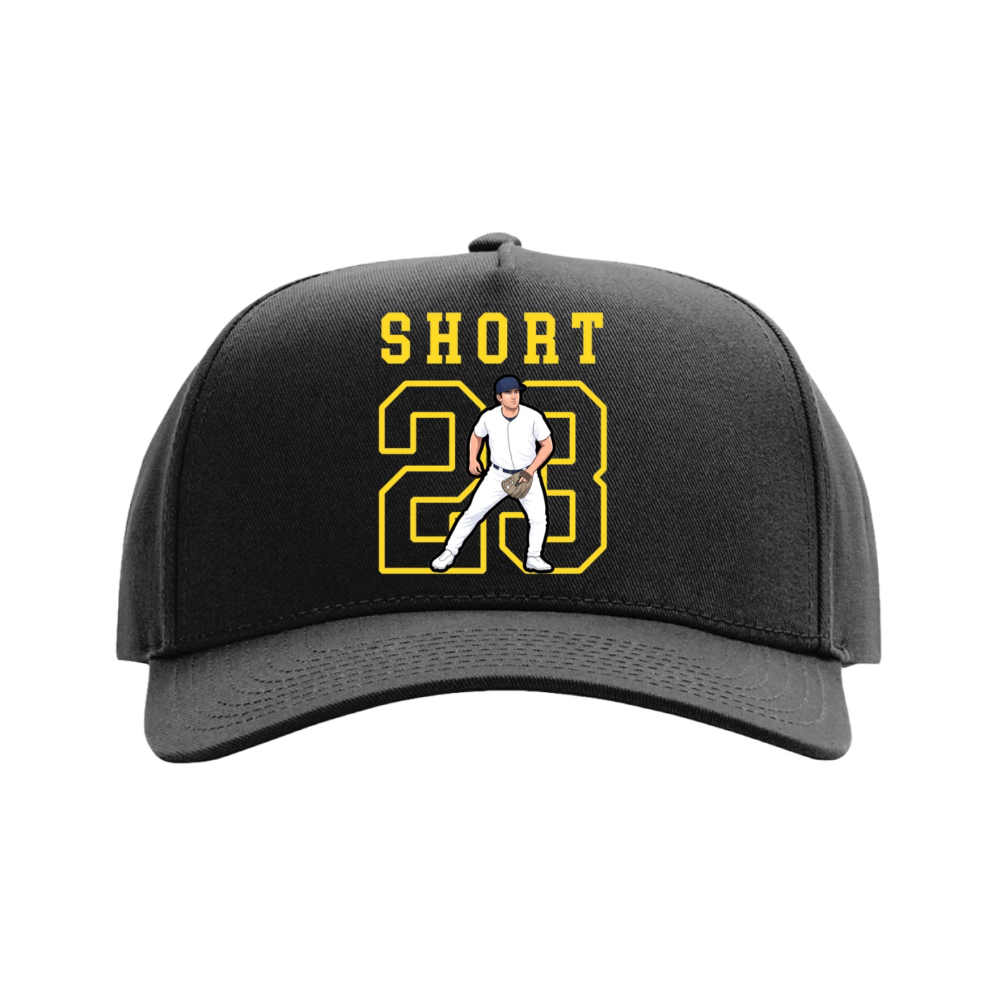 Full Fabric Five-Panel Champ Cap — Shirsey in Black