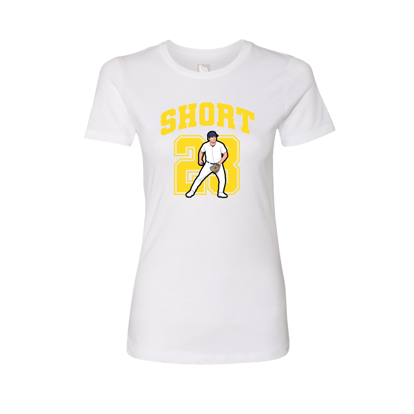 Fitted Women's Tee — Number in White