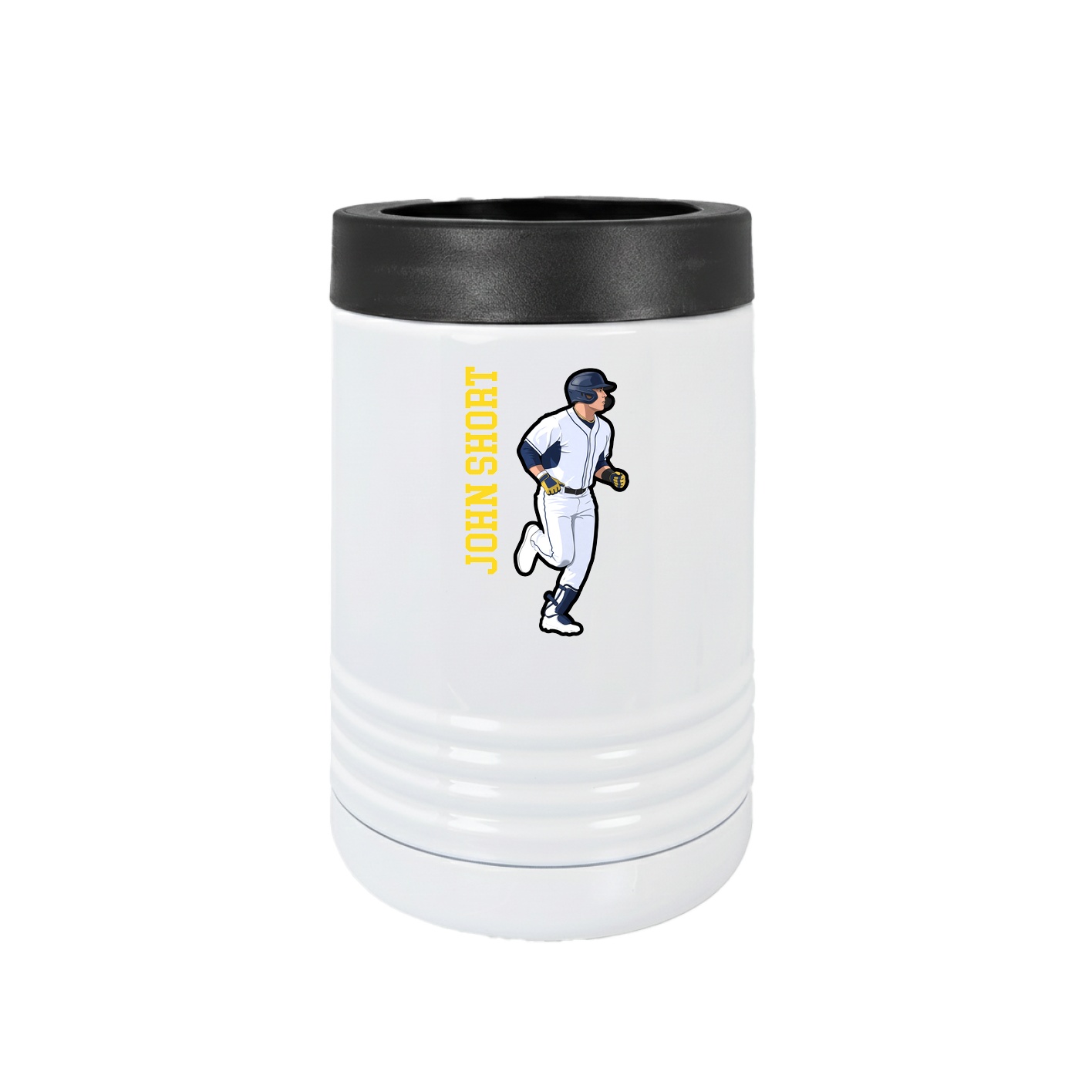 Beverage Holder — Name Vertical in White