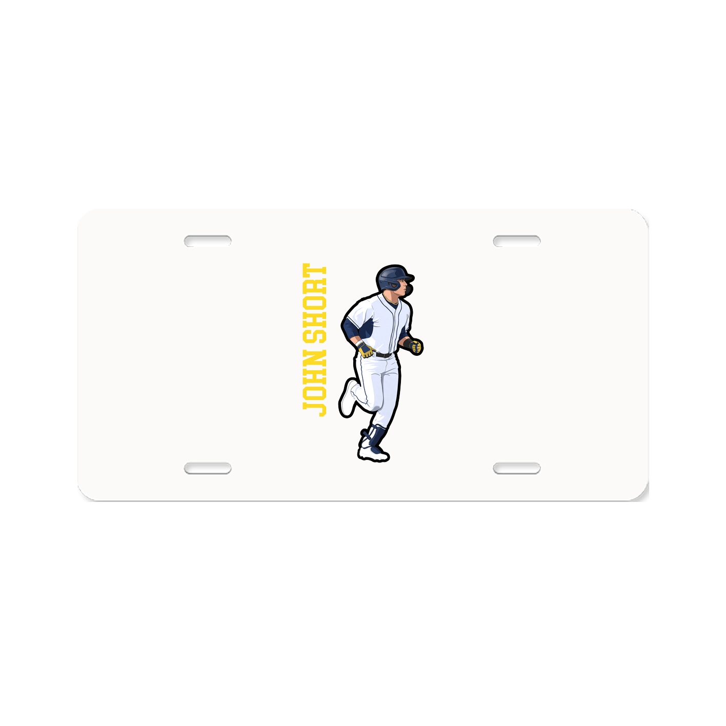 License Plate — Name Vertical in Classic
