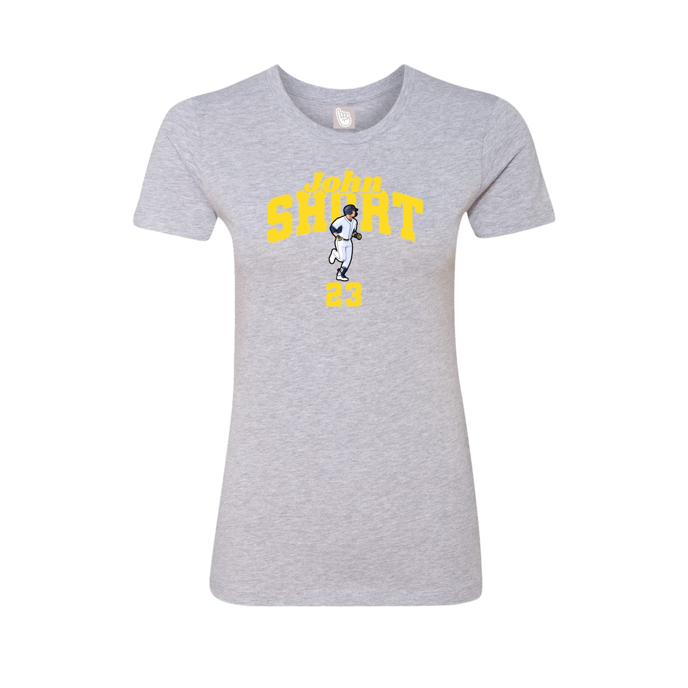Fitted Women's Tee — Signature Arch in Grey
