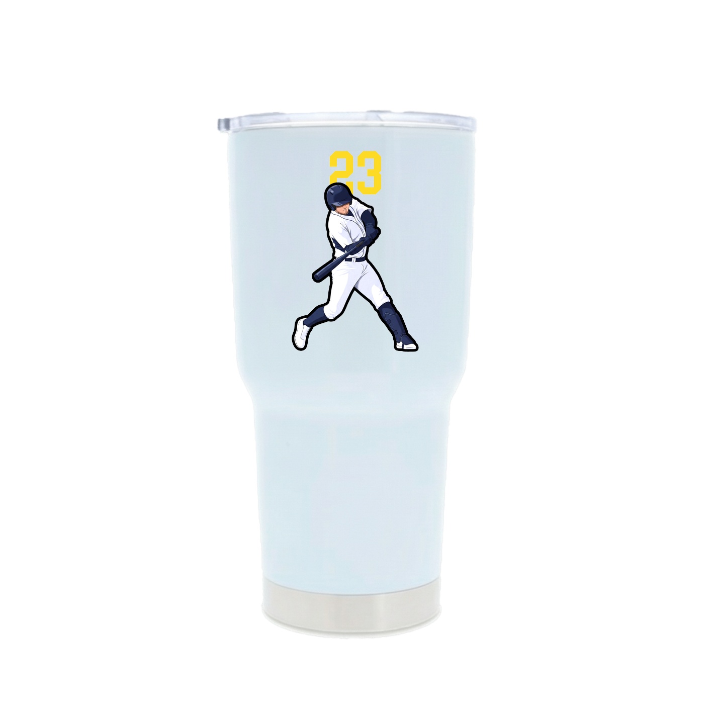 30oz Stainless Steel Tumbler — Number Top in White