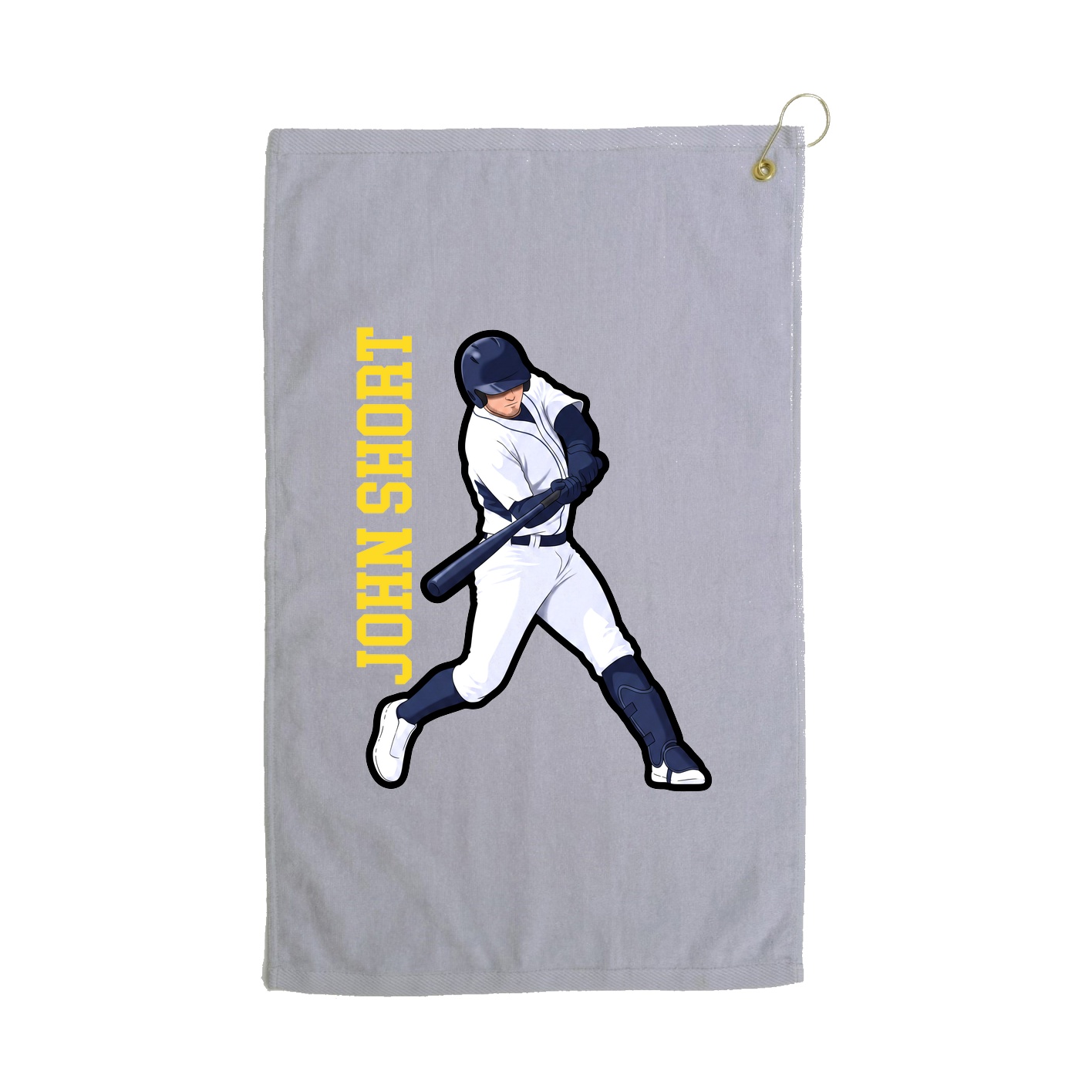Golf Towel — Name Vertical in Grey