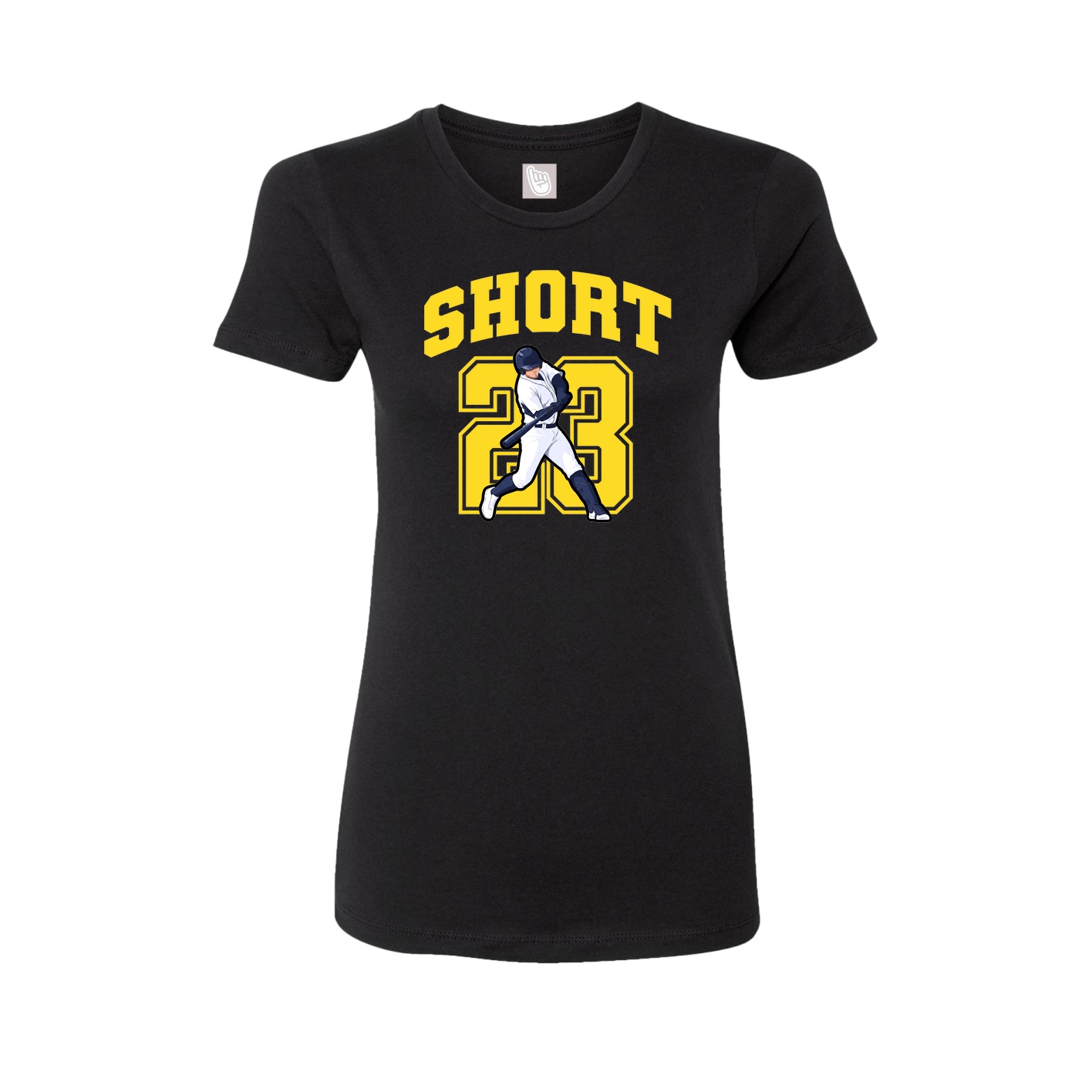 Fitted Women's Tee — Number in Black