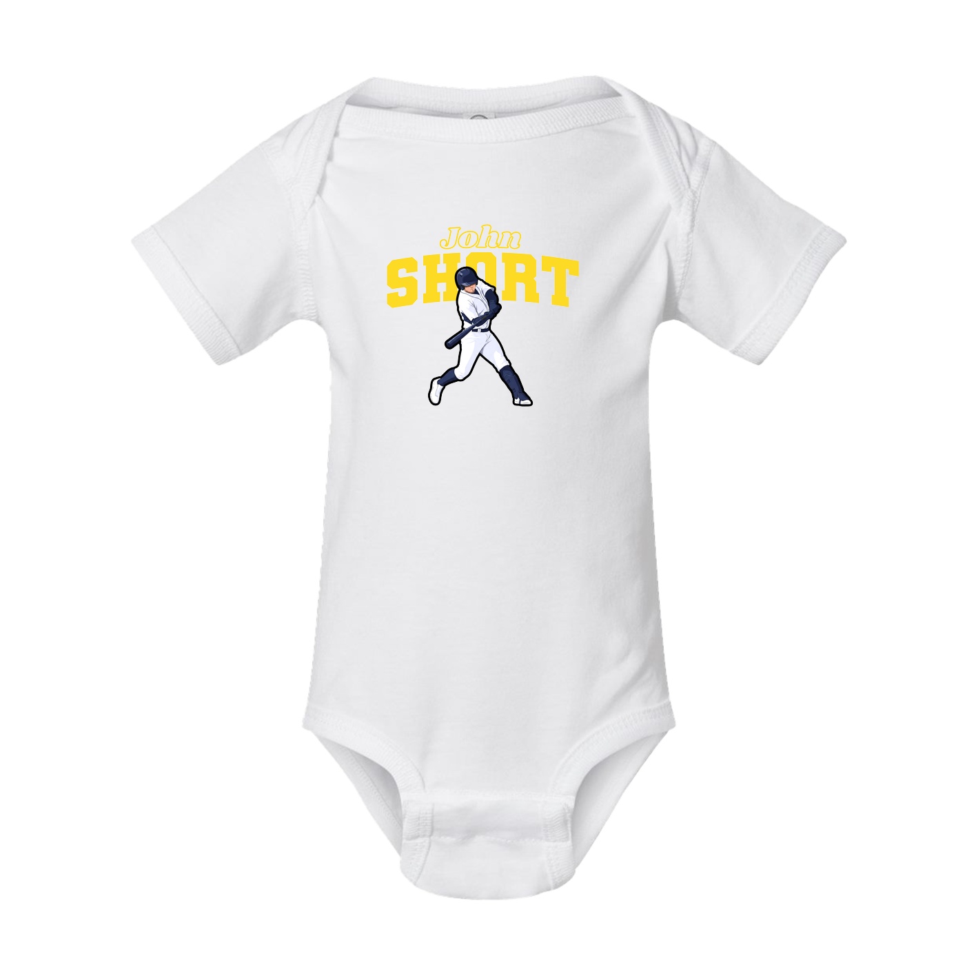 Baby Onesie — Name Arch in White