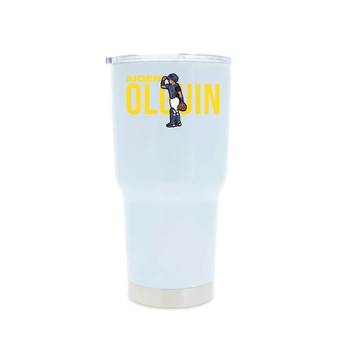 30oz Stainless Steel Tumbler — Player Name in White