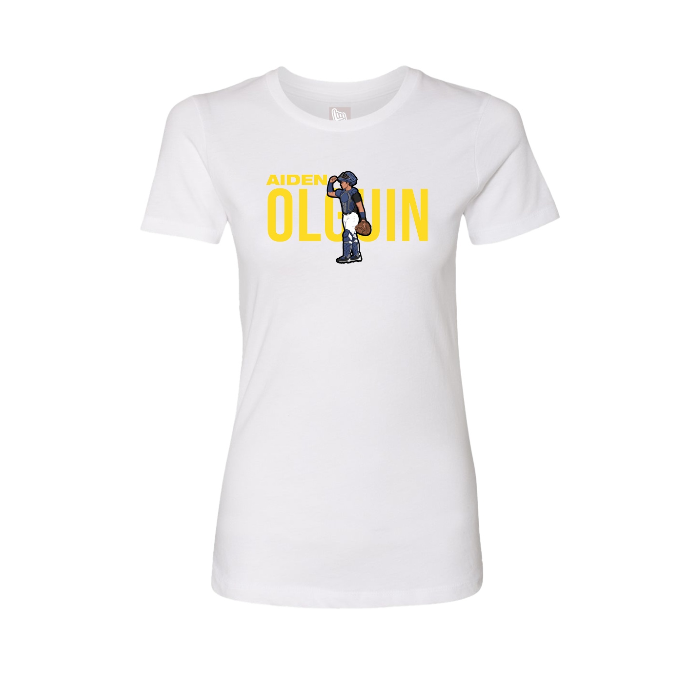 Fitted Women's Tee — Player Name in White