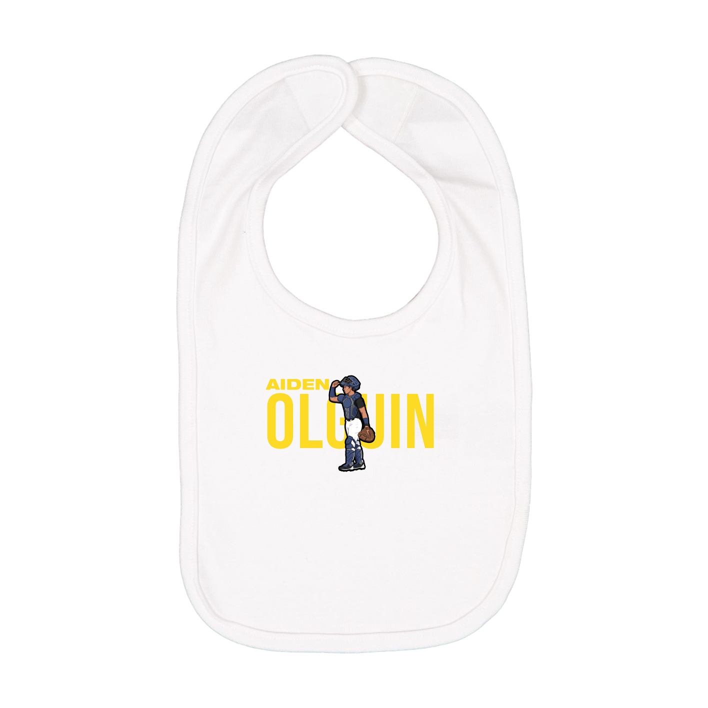 Infant Bib — Player Name in White