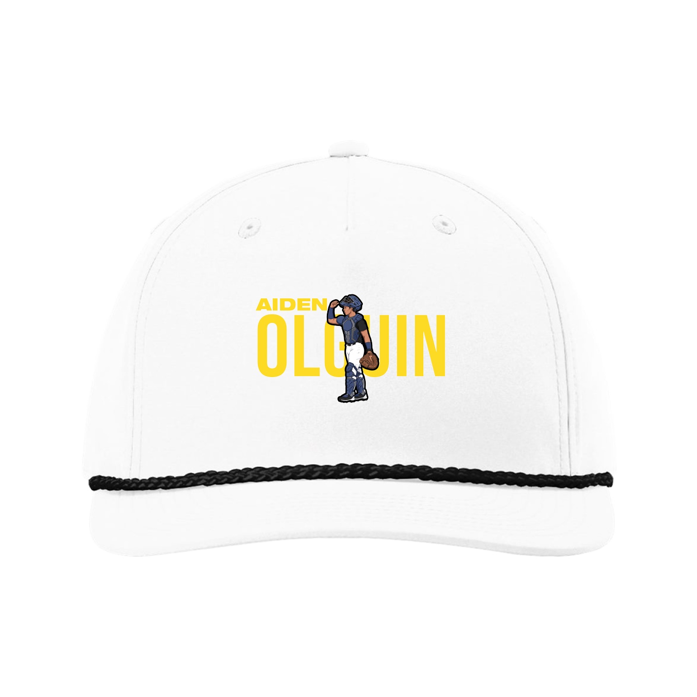 Five-Panel Classic Rope Cap — Player Name in White