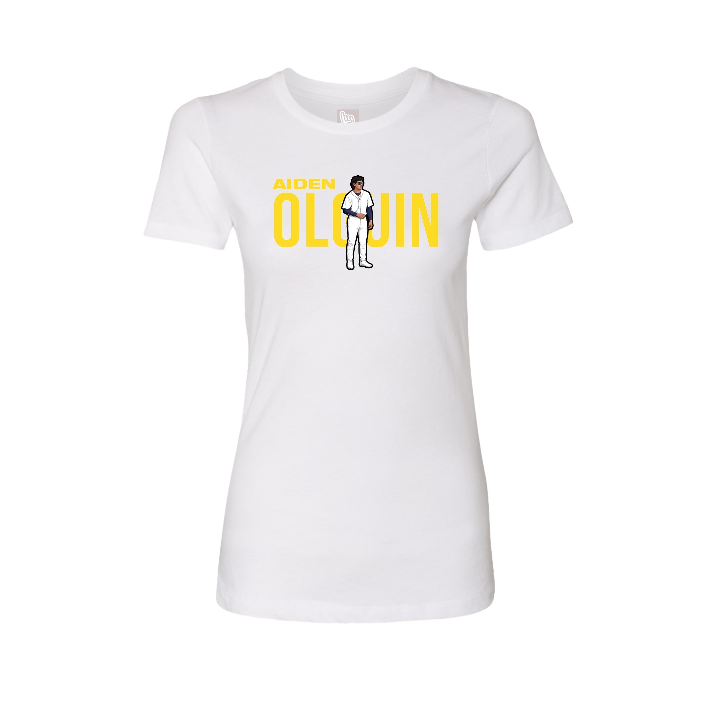 Fitted Women's Tee — Player Name in White