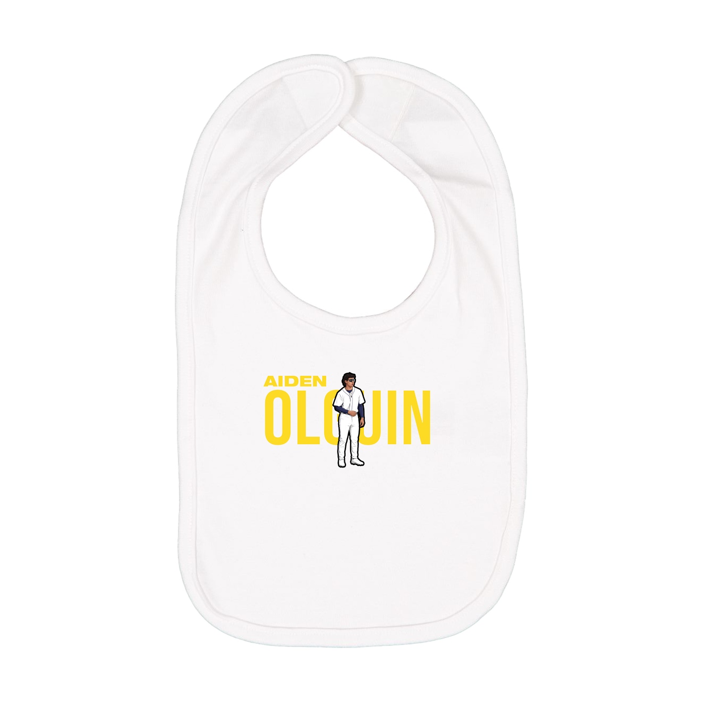 Infant Bib — Player Name in White